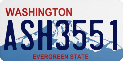 WA license plate ASH3551