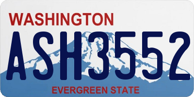 WA license plate ASH3552