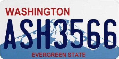 WA license plate ASH3566