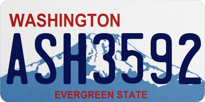 WA license plate ASH3592