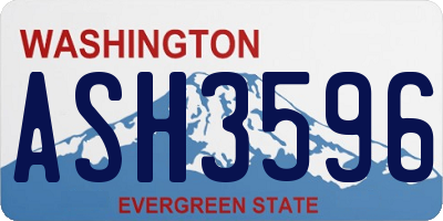 WA license plate ASH3596