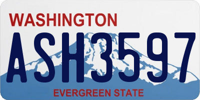 WA license plate ASH3597
