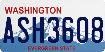 WA license plate ASH3608