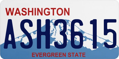 WA license plate ASH3615