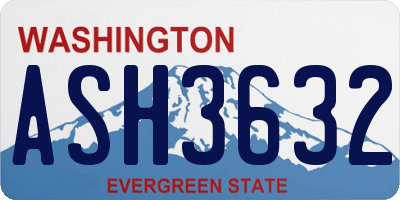 WA license plate ASH3632