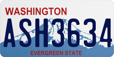 WA license plate ASH3634