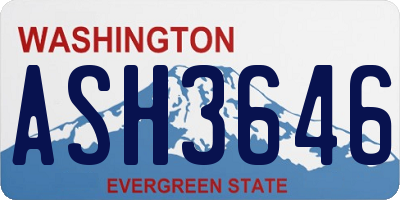 WA license plate ASH3646