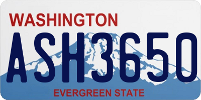 WA license plate ASH3650
