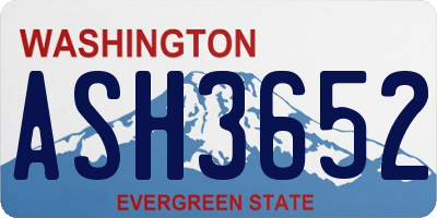 WA license plate ASH3652