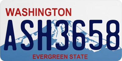 WA license plate ASH3658