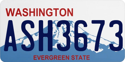 WA license plate ASH3673