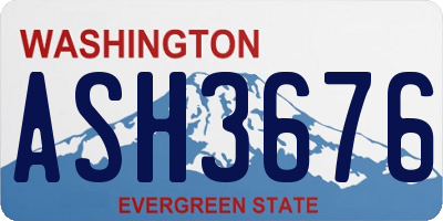 WA license plate ASH3676