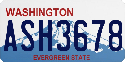 WA license plate ASH3678