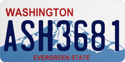 WA license plate ASH3681