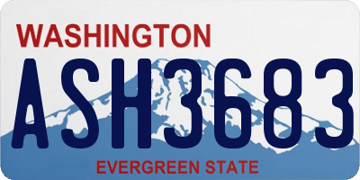 WA license plate ASH3683