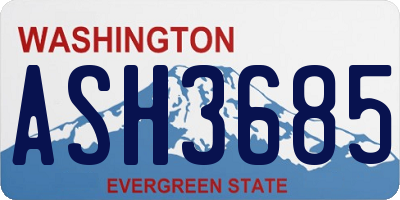 WA license plate ASH3685