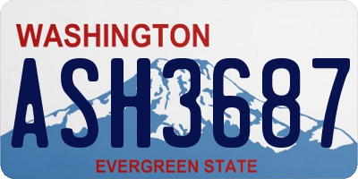 WA license plate ASH3687