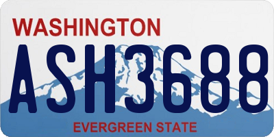 WA license plate ASH3688