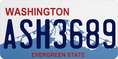 WA license plate ASH3689