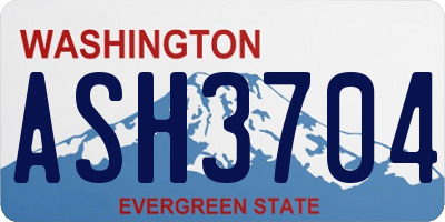 WA license plate ASH3704