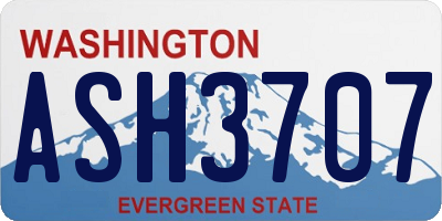 WA license plate ASH3707