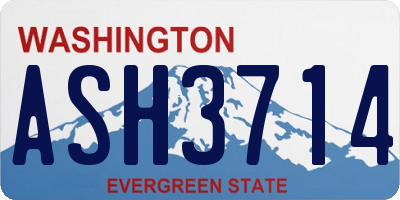 WA license plate ASH3714