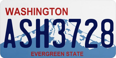 WA license plate ASH3728