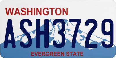 WA license plate ASH3729