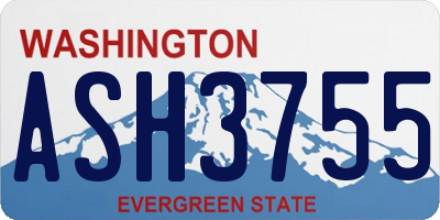 WA license plate ASH3755