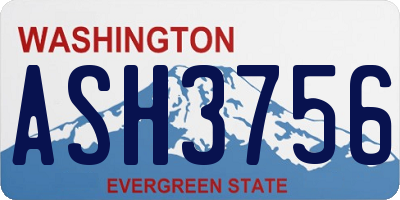 WA license plate ASH3756
