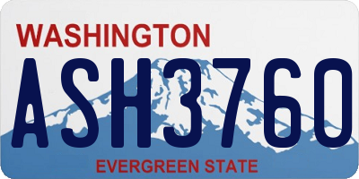 WA license plate ASH3760