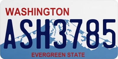 WA license plate ASH3785