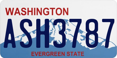 WA license plate ASH3787