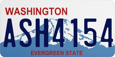 WA license plate ASH4154