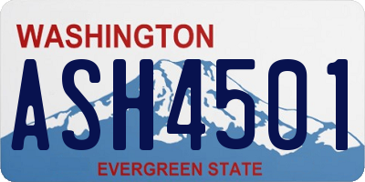 WA license plate ASH4501