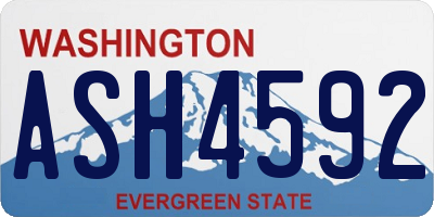 WA license plate ASH4592