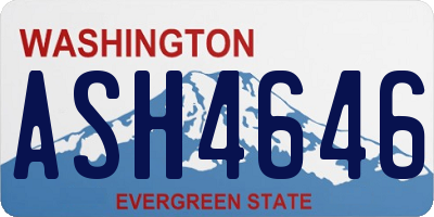 WA license plate ASH4646
