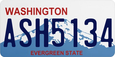 WA license plate ASH5134