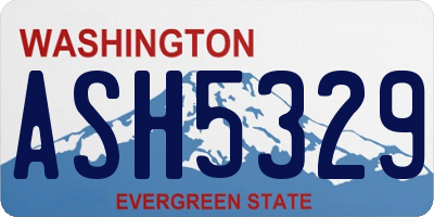 WA license plate ASH5329
