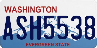 WA license plate ASH5538