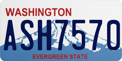 WA license plate ASH7570