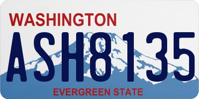 WA license plate ASH8135