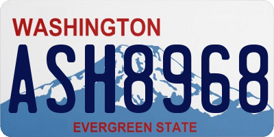 WA license plate ASH8968