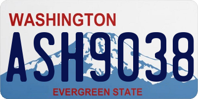WA license plate ASH9038