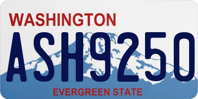 WA license plate ASH9250