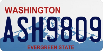 WA license plate ASH9809