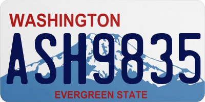 WA license plate ASH9835