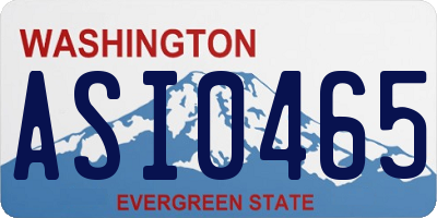 WA license plate ASI0465