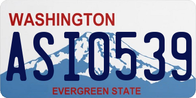 WA license plate ASI0539