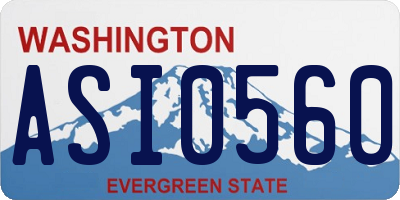 WA license plate ASI0560